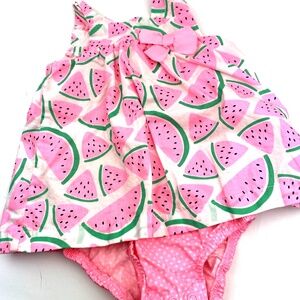 Baby Dress Girls Size 9m Watermelon Snap Buttons Pink Children Kids Summer